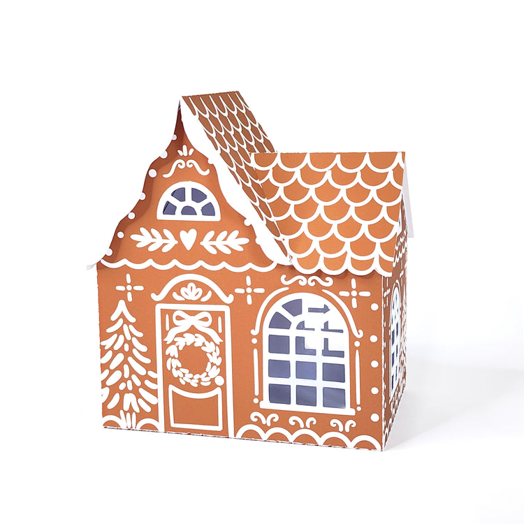 Print and Cut Gingerbread House with Trees Gift Box