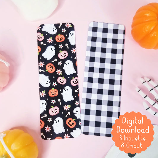 Halloween Ghost and Gingham Print and Cut Bookmarks for Silhouette