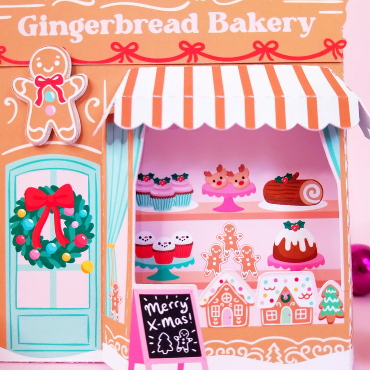 Christmas Gingerbread Bakery 3D Gift Box SVG file for Silhouette Cutting Machines