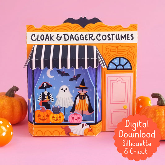 3D Halloween Shop Gift Box for Silhouette and Cricut