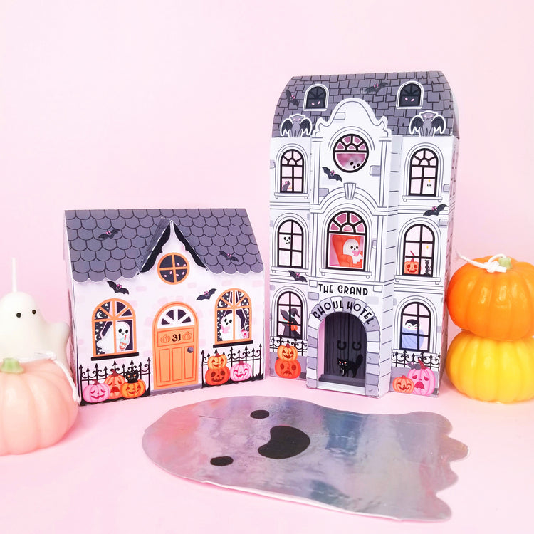 3D Halloween Ghost House Box SVG Cutfile for Silhouette