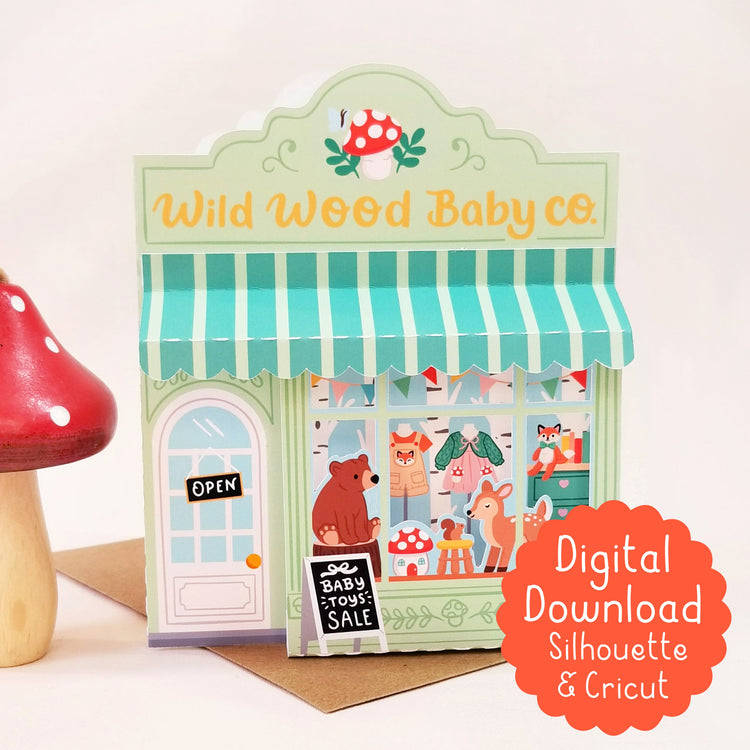 Woodland Baby Print and Cut 3D Card for Silhouette
