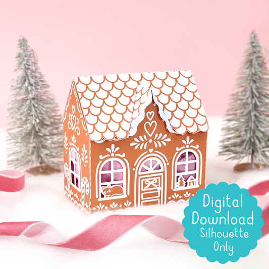 Print and Cut Gingerbread Cottage Gift Box