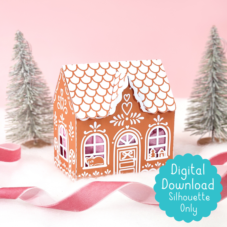 Print and Cut Gingerbread Cottage Gift Box
