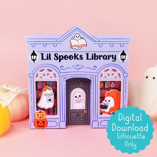 Print and Cut Ghost Library 3D Treat Box