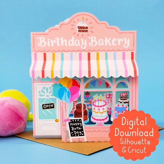 Birthday Bakery 3D Print and Cut Card for Silhouette