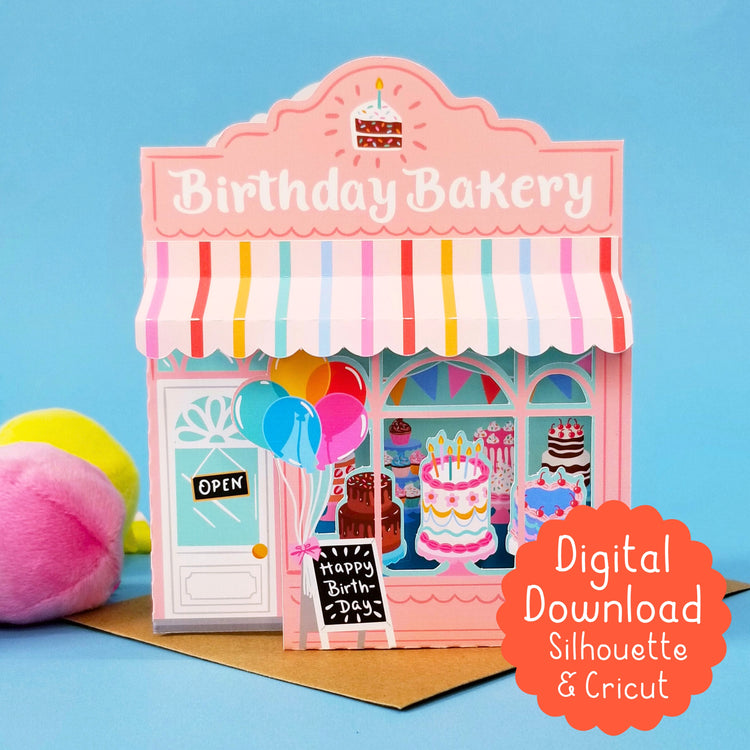 Birthday Bakery 3D Print and Cut Card for Silhouette