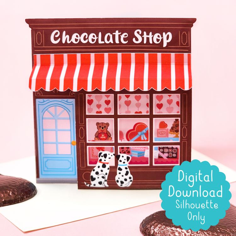 Print and Cut Chocolate Shop 3D Card