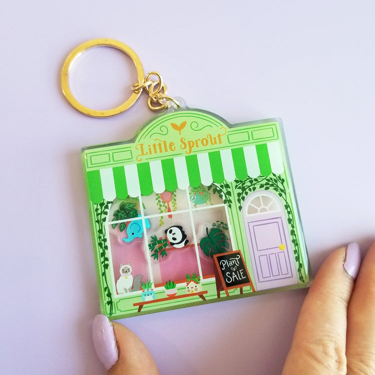 Plant Shop Acrylic Shaker Keychain