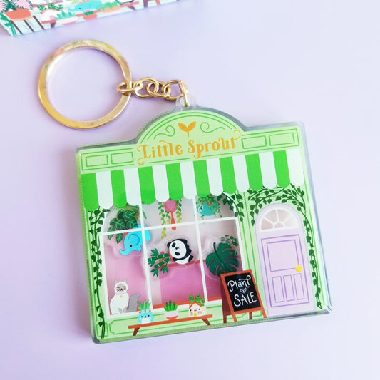 Plant Shop Acrylic Shaker Keychain