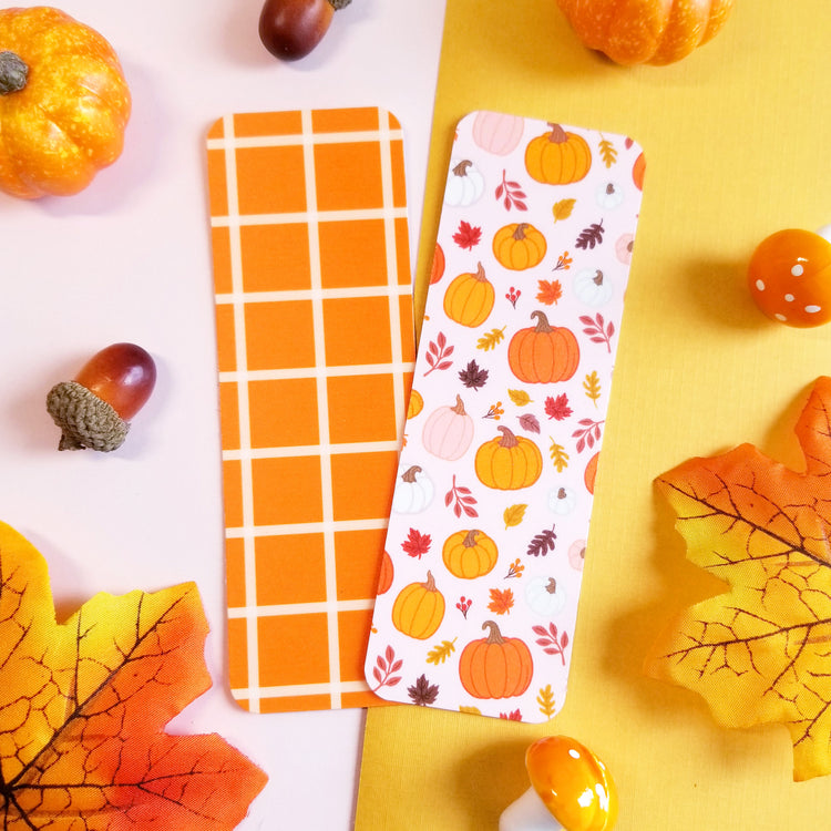 Print and Cut Pumpkin and Plaid Bookmarks