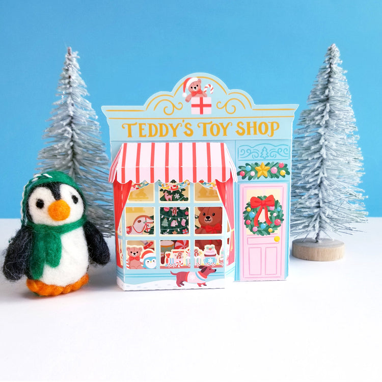 Print and Cut Christmas Toy Shop 3D Gift Box for Silhouette