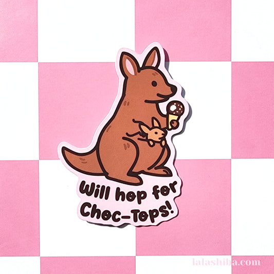 Wallaby with Choc Top Vinyl Sticker