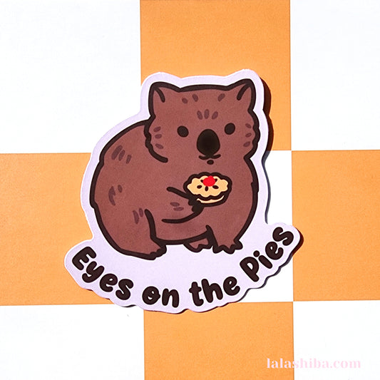 Wombat with a Pie Vinyl Sticker