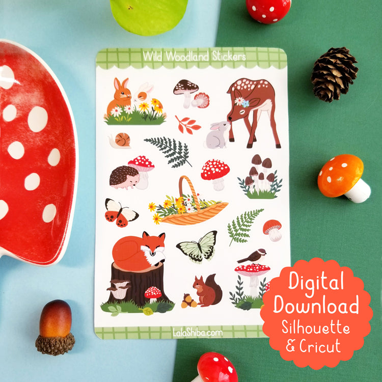 Print and Cut Woodland Animal Planner Stickers