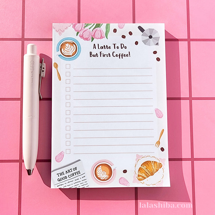 A Latte To Do Notepad, To-Do List, Coffee Notepad, A6 Notepad, Stationary Gift, Shipped Notepad, Handmade notepad