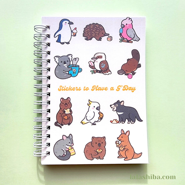 Aussie Critters Reusable Sticker Book, Sticker Collector Book, Australian Animals Reusable Sticker Book, Stationary, Kawaii, Shipped item
