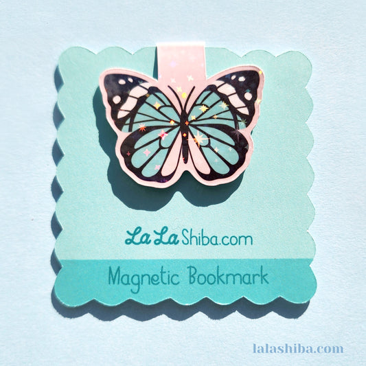Blue Butterfly Magnetic Bookmark, Cottage Core Bookmark, Shipped