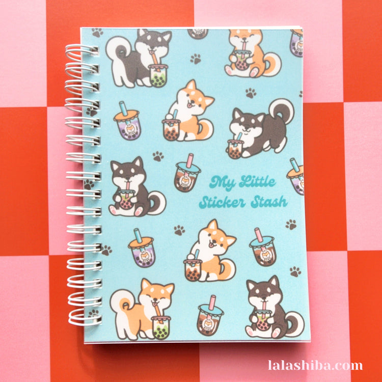 Boba Buddies Reusable Sticker Book, Sticker Collector Book, Shiba Inu Reusable Sticker Book, Stationary, Kawaii, Shipped item (Copy)
