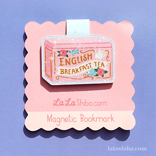 English Breakfast Tea Tin Magnetic Bookmark, Afternoon Tea Bookmark, Shipped