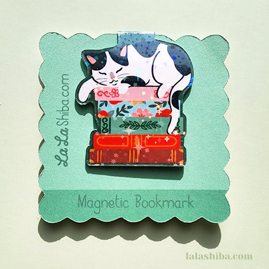 Cats On Books Magnetic Bookmark, Cat Lovers Bookmark, Shipped