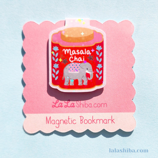 Masala Chai Tin Magnetic Bookmark, Afternoon Tea Bookmark, Shipped