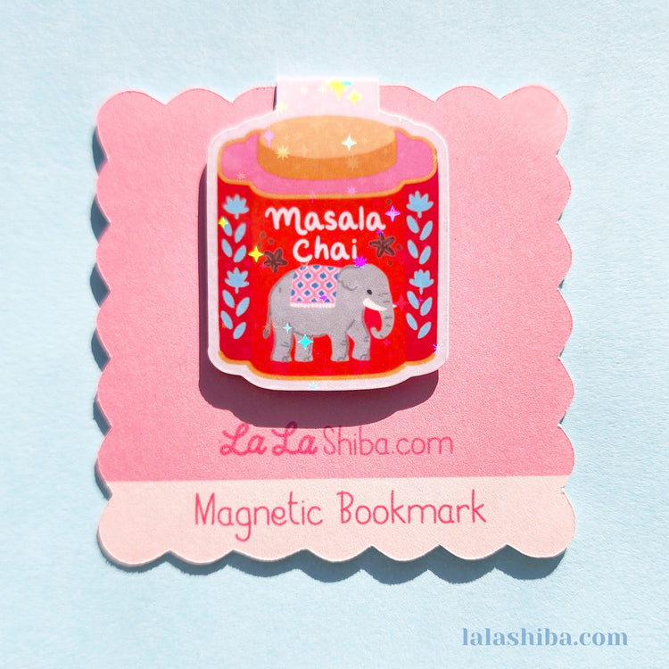 Masala Chai Tin Magnetic Bookmark, Afternoon Tea Bookmark, Shipped