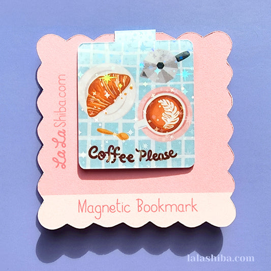 Coffee Please Magnetic Bookmark, Coffee Lovers Bookmark, Shipped