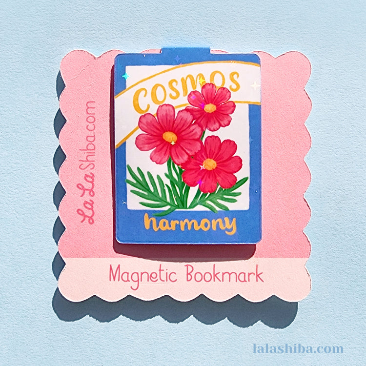 Cosmo Flower Seed Packet Magnetic Bookmark