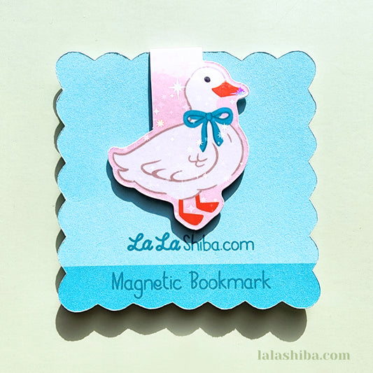 Duck with Bow Magnetic Bookmark, Cottage Core Bookmark, Shipped