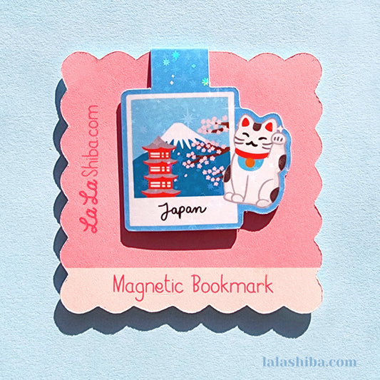 Japan Picture Magnetic Bookmark, Mount Fuji Bookmark, Lucky Cat Bookmark, Shipped