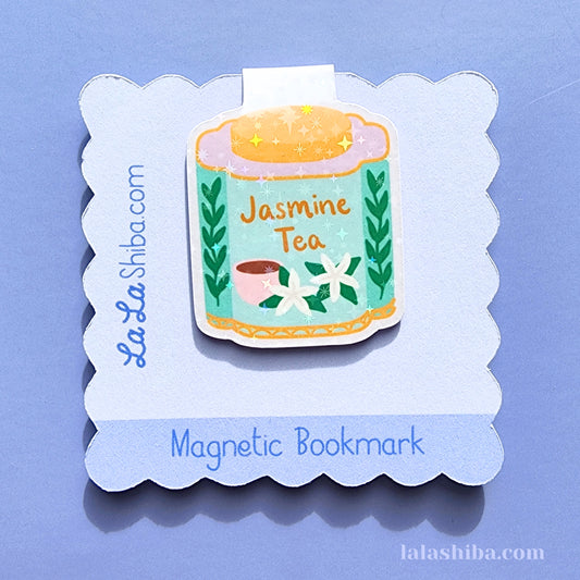 Jasmine Tea Tin Magnetic Bookmark, Afternoon Tea Bookmark, Shipped