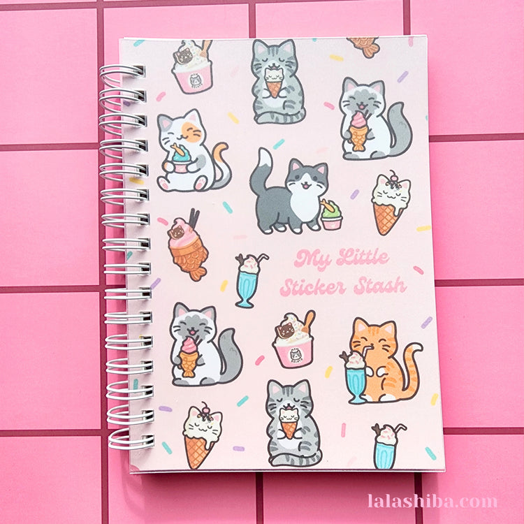 Kitties and Cream Reusable Sticker Book, Sticker Collector Book, Stationary, Kawaii, Shipped item