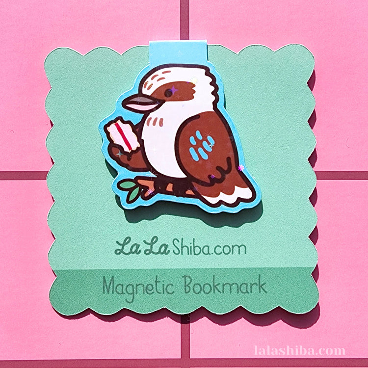 Kookaburra Magnetic Bookmark, Kawaii Kookaburra, Australian Bird Bookmark, Book Accessories, Page Marker, Shipped