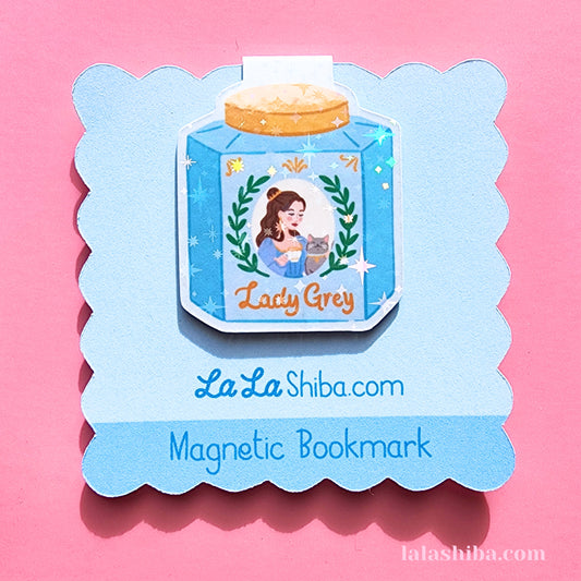 Lady Grey Tea Tin Magnetic Bookmark, Afternoon Tea Bookmark, Shipped