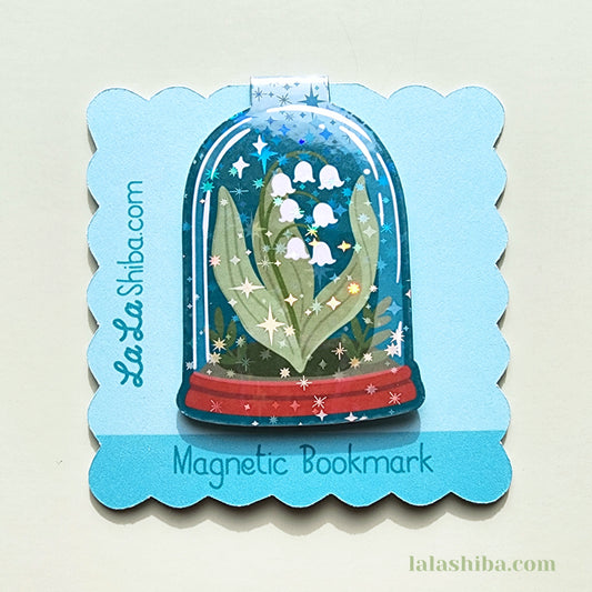 Lily of The Valley Terrarium Magnetic Bookmark, Wild Flower Bookmark, Shipped