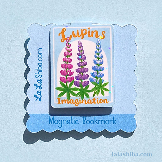 Lupins Flower Seed Packet Magnetic Bookmark