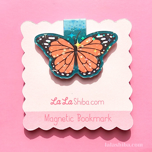 Orange Monarch Butterfly Magnetic Bookmark, Cottage Core Bookmark, Shipped