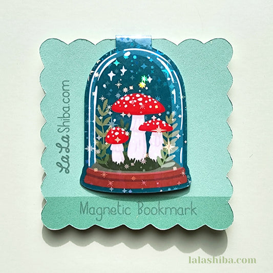 Mushroom Terrarium Magnetic Bookmark, Toad Stool Bookmark, Shipped