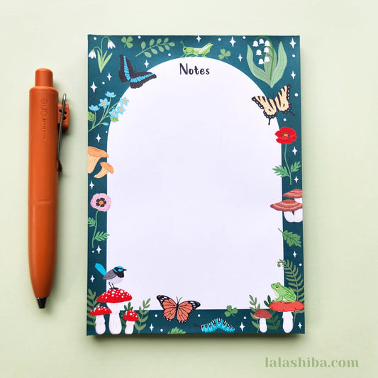 Natures Little Wonders Notepad, To-Do List, A6 Notepad, Stationary Gift, Garden Notepad, Shipped Notepad, Handmade notepad