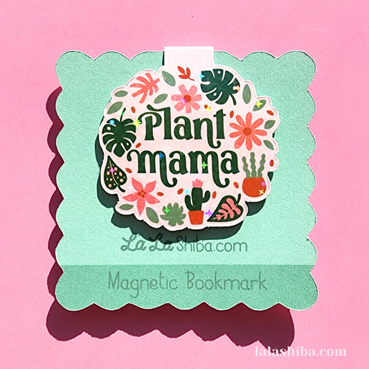 Plant Mama Magnetic Bookmark, Plants Illustrated Bookmark, Shipped