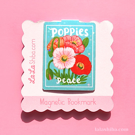 Poppy Flower Seed Packet Magnetic Bookmark