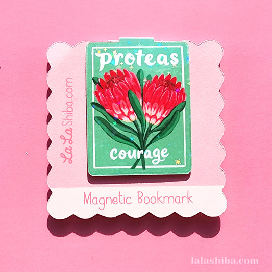 Protea Seed Packet Magnetic Bookmark, Flower Bookmark, Shipped
