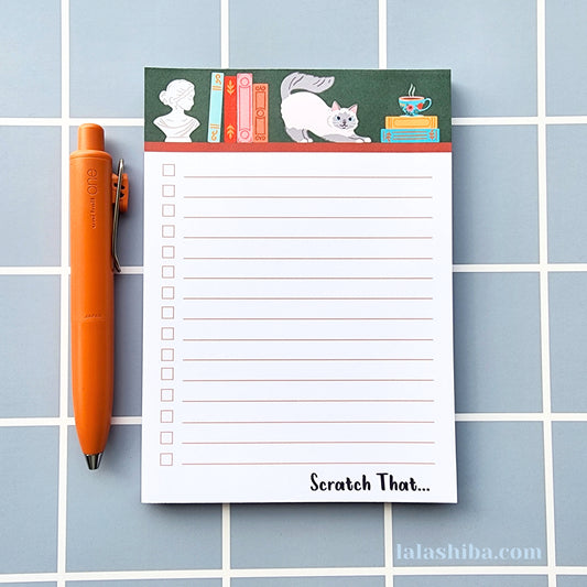 Scratch That Notepad, To-Do List, A6 Notepad, Stationary Gift, Cat Notepad, Shipped Notepad, Handmade notepad