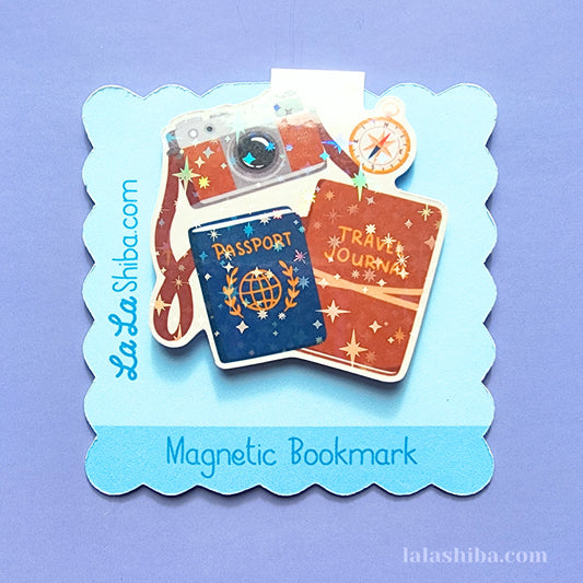 Travel Essentials Magnetic Bookmark, Adventure Bookmark, Shipped