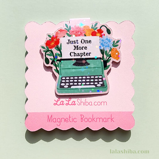 Just One More Chapter Typewriter Magnetic Bookmark, Writers Bookmark, Shipped