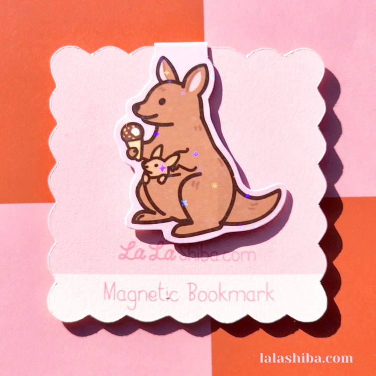 Wallaby Magnetic Bookmark, Kawaii Wallaby, Kangaroo Bookmark, Aussie Bush Buddy Magnetic Bookmark, Book Accessories, Page Marker, Shipped